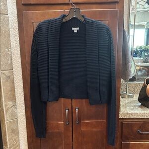 Ann Taylor Black Ribbed Cardigan